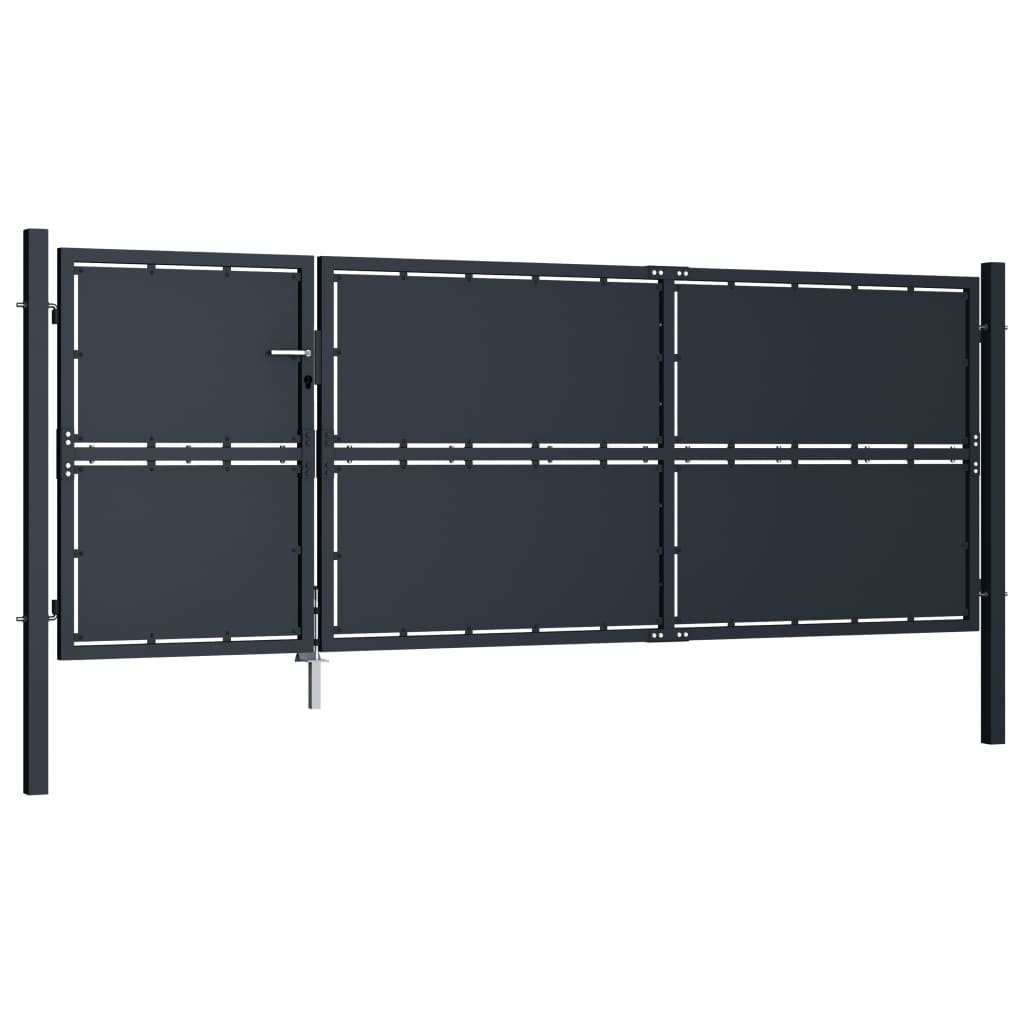 VidaXL Poort 350x125 cm staal antraciet