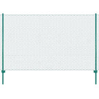 VidaXL Draadgaashek met palen 25x2 m staal groen