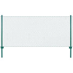 Vidaxl draadgaashek met palen 25x1 m staal groen