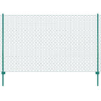 Vidaxl draadgaashek met palen 25x1,5 m staal groen