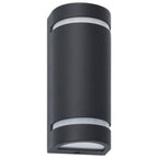 Vidaxl buitenwandlampen 2 st 35 w halfrond zwart