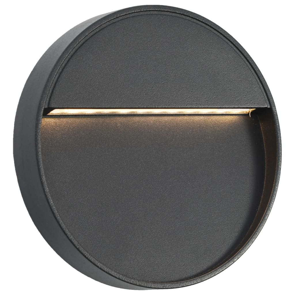 Vidaxl led-buitenwandlampen 2 st 3 w rond zwart