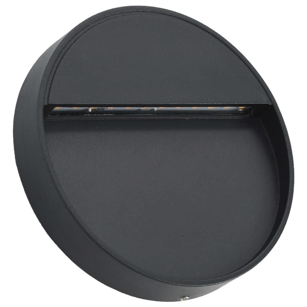 Vidaxl led-buitenwandlampen 2 st 3 w rond zwart