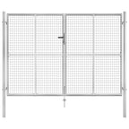 VidaXL Poort 306x225 cm gegalvaniseerd staal zilverkleurig