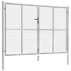 VidaXL Poort 306x225 cm gegalvaniseerd staal zilverkleurig
