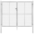 VidaXL Poort 306x250 cm gegalvaniseerd staal zilverkleurig