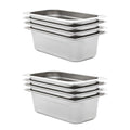 Vidaxl gastronormbakken 8 st gn 1 3 100 mm roestvrij staal
