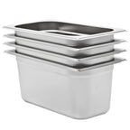 Vidaxl gastronormbakken 4 st gn 1 3 150 mm roestvrij staal