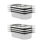 Vidaxl gastronormbakken 8 st gn 1 4 65 mm roestvrij staal