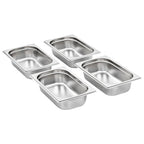 Vidaxl gastronormbakken 8 st gn 1 4 65 mm roestvrij staal