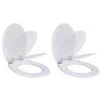 Vidaxl toiletbril met soft-closedeksel 2 st mdf wit