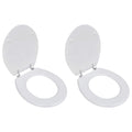 Vidaxl toiletbrillen met deksels 2 st mdf wit