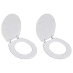 Vidaxl toiletbrillen met deksels 2 st mdf wit