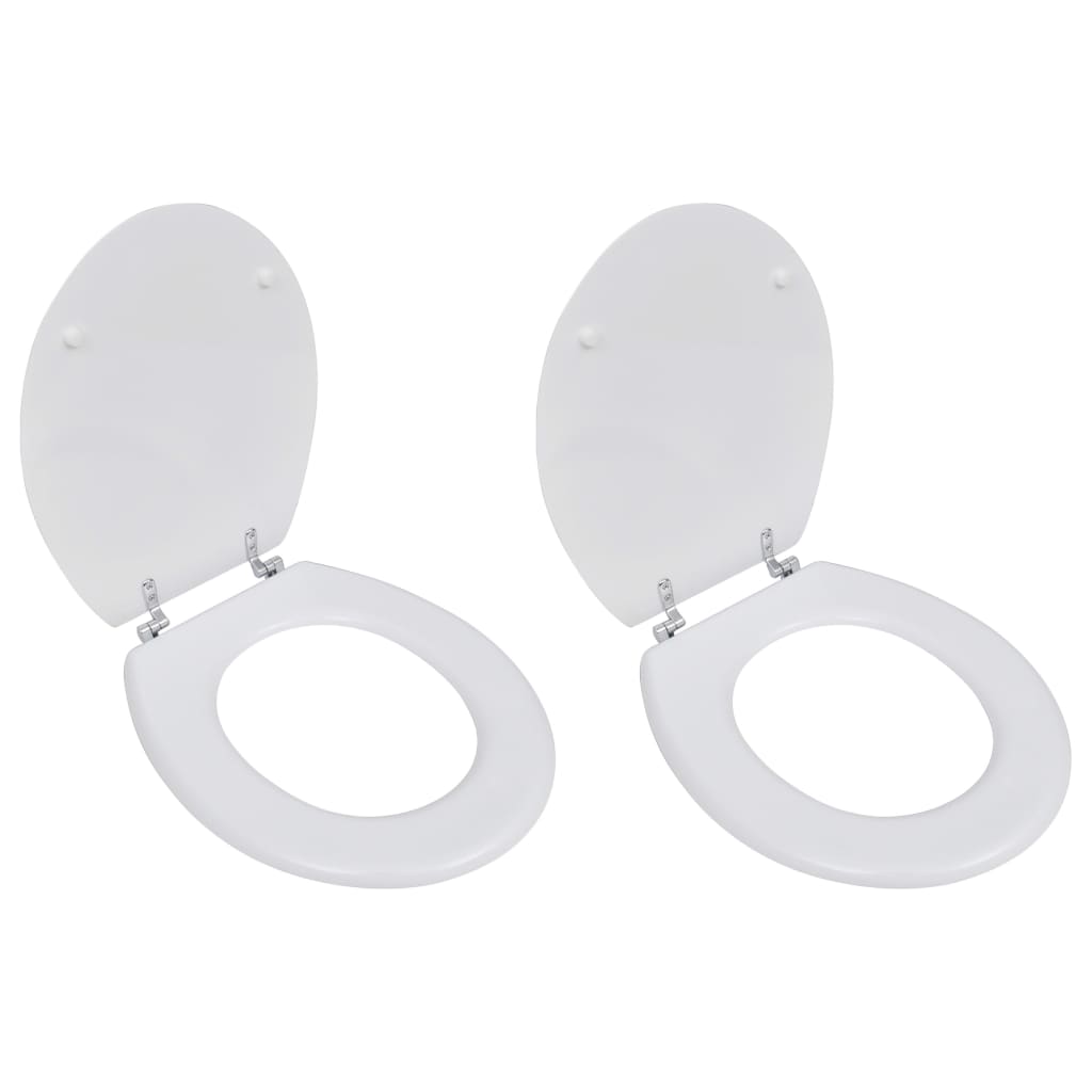 Vidaxl toiletbrillen met deksels 2 st mdf wit