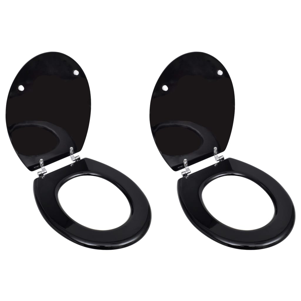 Vidaxl toiletbrillen met deksels 2 st mdf zwart