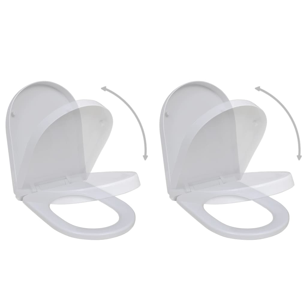 Vidaxl toiletbrillen met soft-close deksels 2 st kunststof wit