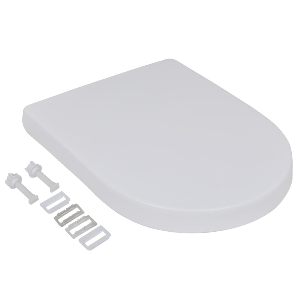 Vidaxl toiletbrillen met soft-close deksels 2 st kunststof wit