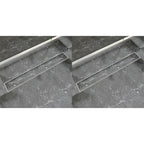 VidaXL Doucheafvoer 2 st rechthoekig 830x140 mm roestvrij staal