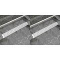 VidaXL Doucheafvoer 2 st rechthoekig lijn 830x140 mm roestvrij staal