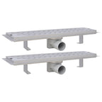 VidaXL Doucheafvoer 2 st rechthoekig golvend 530x140 mm roestvrij staal