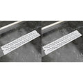 VidaXL Doucheafvoer 2 st rechthoekig golvend 530x140 mm roestvrij staal