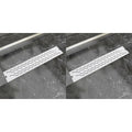 VidaXL Doucheafvoer 2 st rechthoekig golvend 630x140 mm roestvrij staal