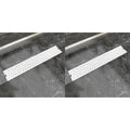 VidaXL Doucheafvoer 2 st rechthoekig bubbel 630x140 mm roestvrij staal