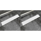 VidaXL Doucheafvoer 2 st rechthoekig bubbel 630x140 mm roestvrij staal