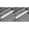 VidaXL Doucheafvoer 2 st rechthoekig bubbel 930x140 mm roestvrij staal