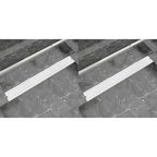 VidaXL Doucheafvoer 2 st rechthoekig bubbel 930x140 mm roestvrij staal