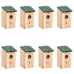 Vidaxl vogelhuisjes 8 st 12x12x22 cm hout