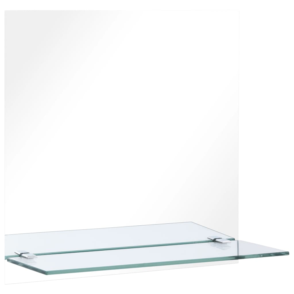 Vidaxl wandspiegel met schap 30x30 cm gehard glas