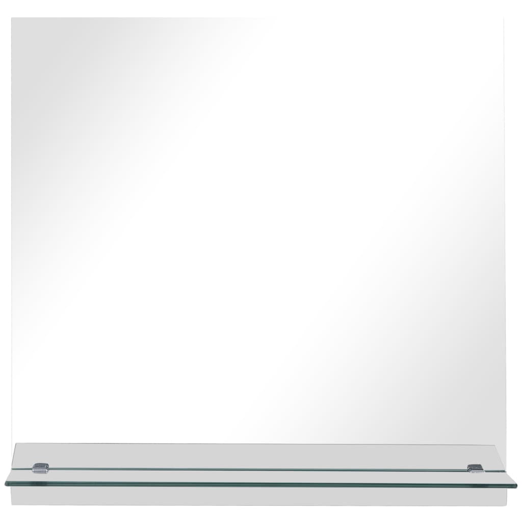 Vidaxl wandspiegel met schap 30x30 cm gehard glas