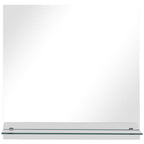Vidaxl wandspiegel met schap 30x30 cm gehard glas