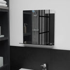 Vidaxl wandspiegel met schap 40x40 cm gehard glas
