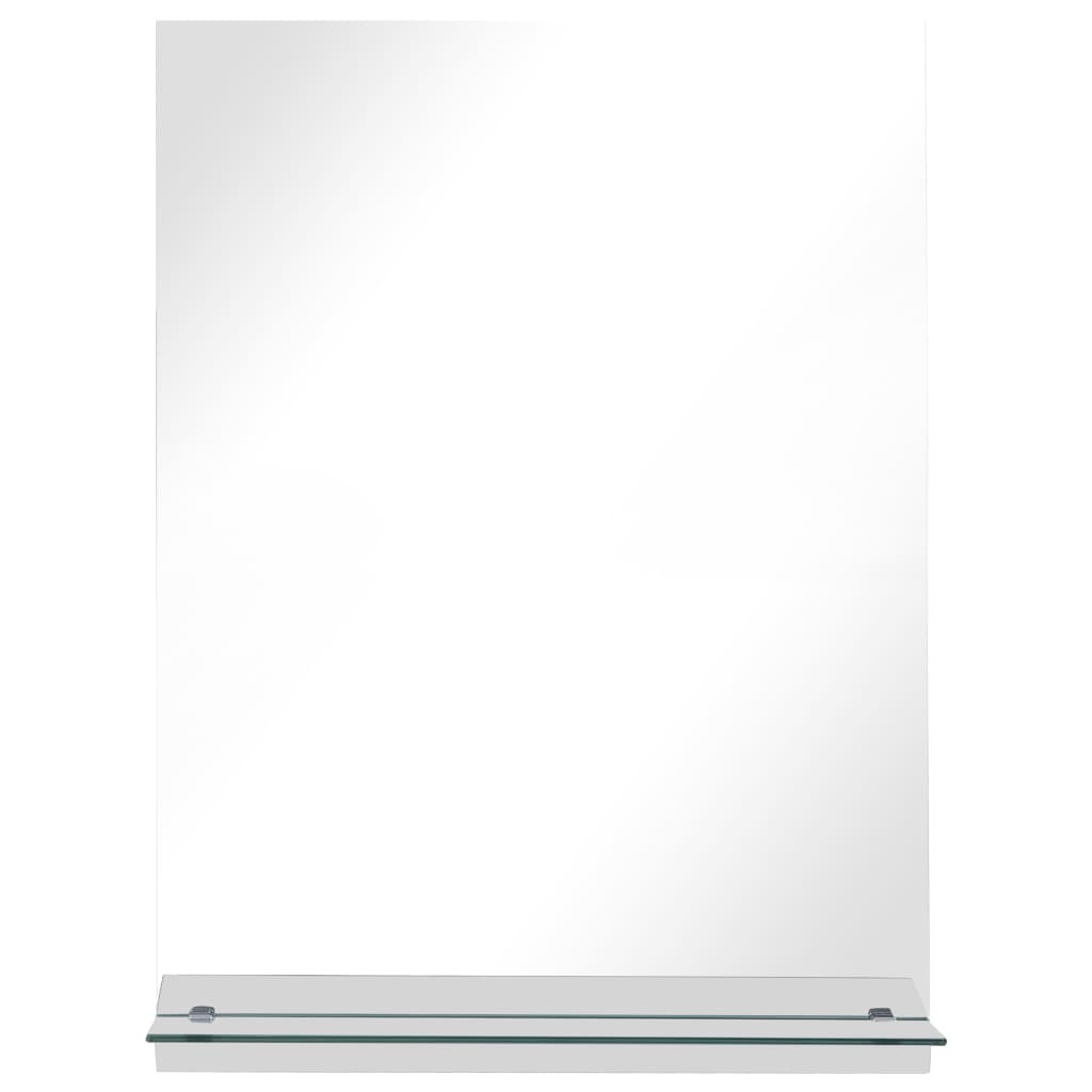 Vidaxl wandspiegel met schap 50x70 cm gehard glas