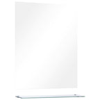 Vidaxl wandspiegel met schap 50x60 cm gehard glas