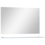 Vidaxl wandspiegel met schap 100x60 cm gehard glas
