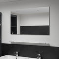 Vidaxl wandspiegel met schap 100x60 cm gehard glas