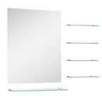 Vidaxl wandspiegel met 5 schappen 50x60 cm zilverkleurig