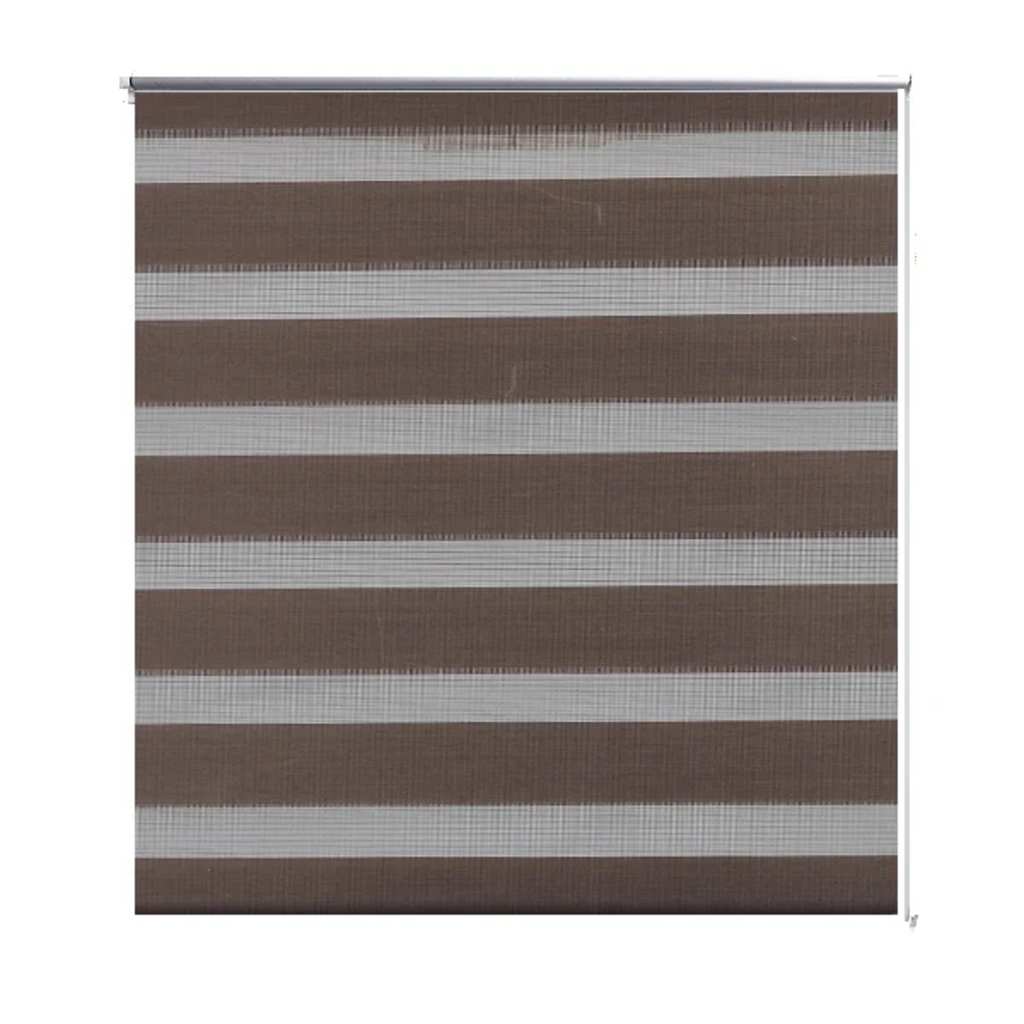Vidaxl zebra rolgordijn 40,9x100 cm stofbreedte 36,7 cm koffiebruin