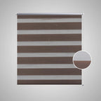 Vidaxl zebra rolgordijn 40,9x100 cm stofbreedte 36,7 cm koffiebruin