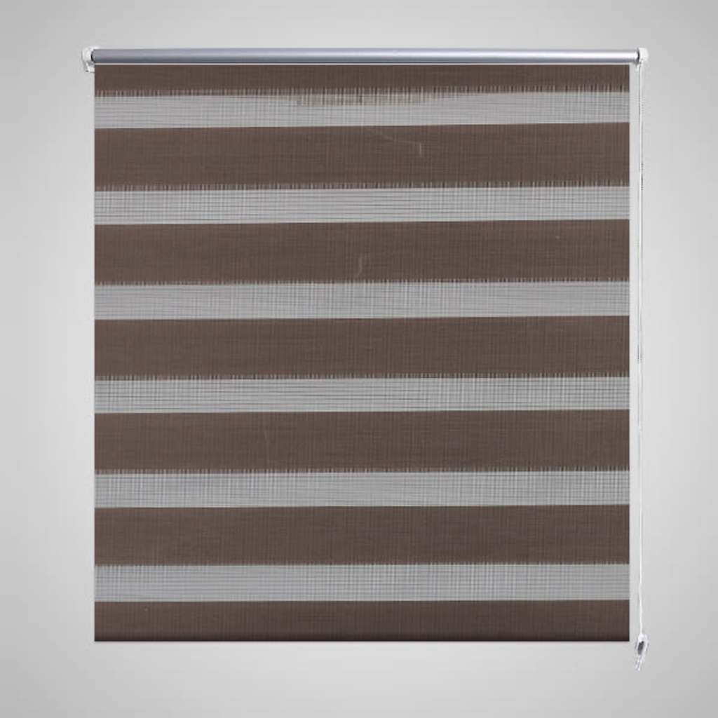 Vidaxl zebra rolgordijn 40,9x100 cm stofbreedte 36,7 cm koffiebruin