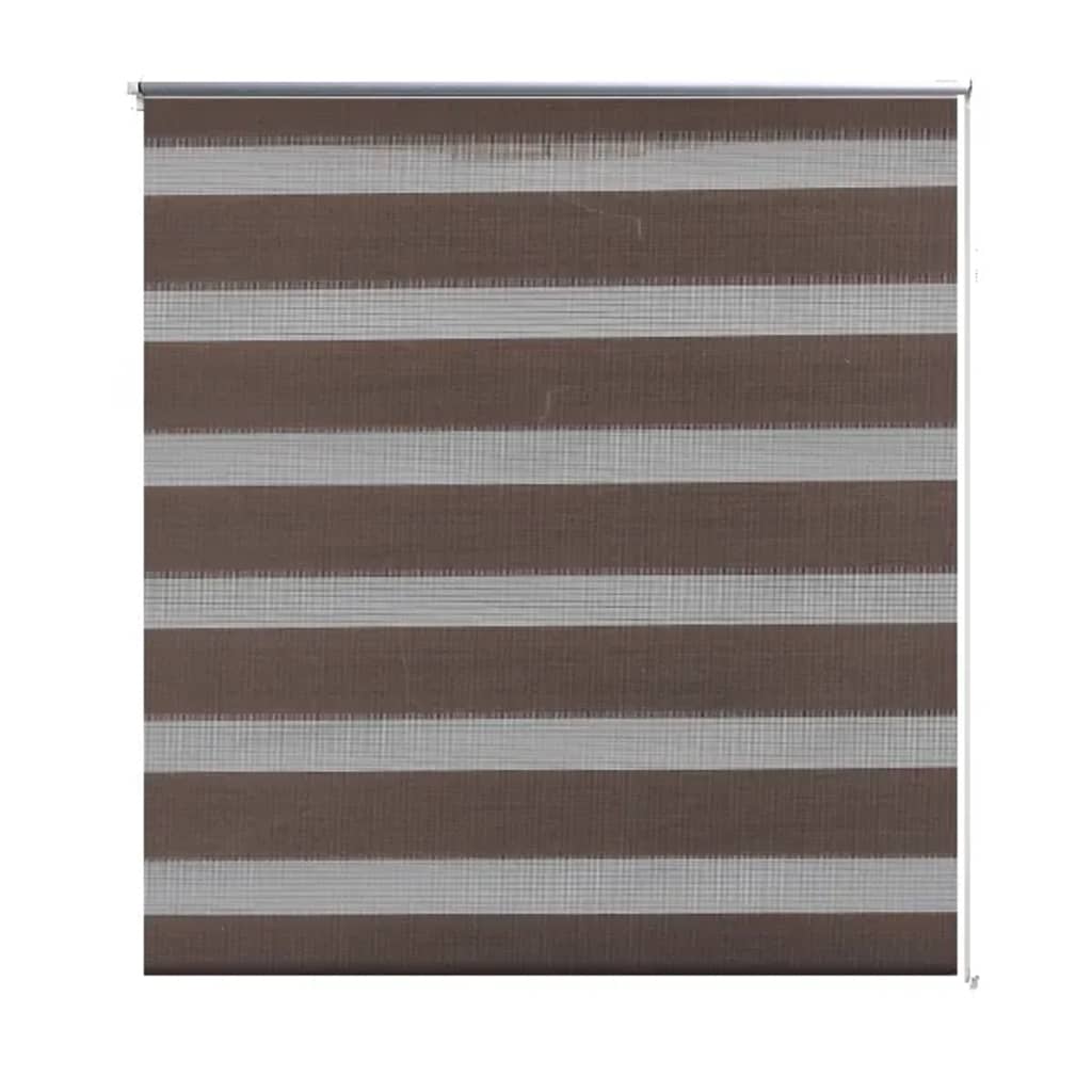 Vidaxl zebra rolgordijn 50,9x100 cm stofbreedte 46,7 cm koffiebruin