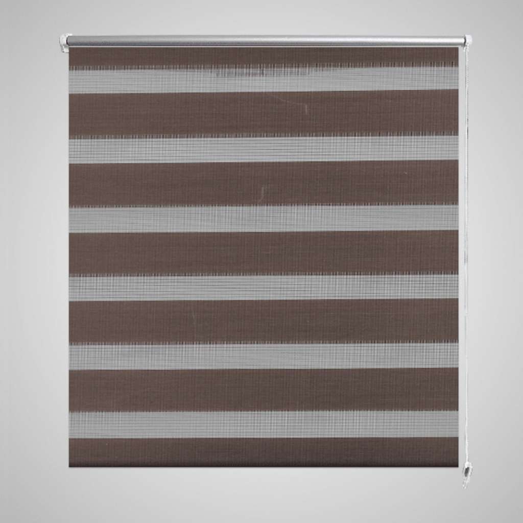 Vidaxl zebra rolgordijn 50,9x100 cm stofbreedte 46,7 cm koffiebruin
