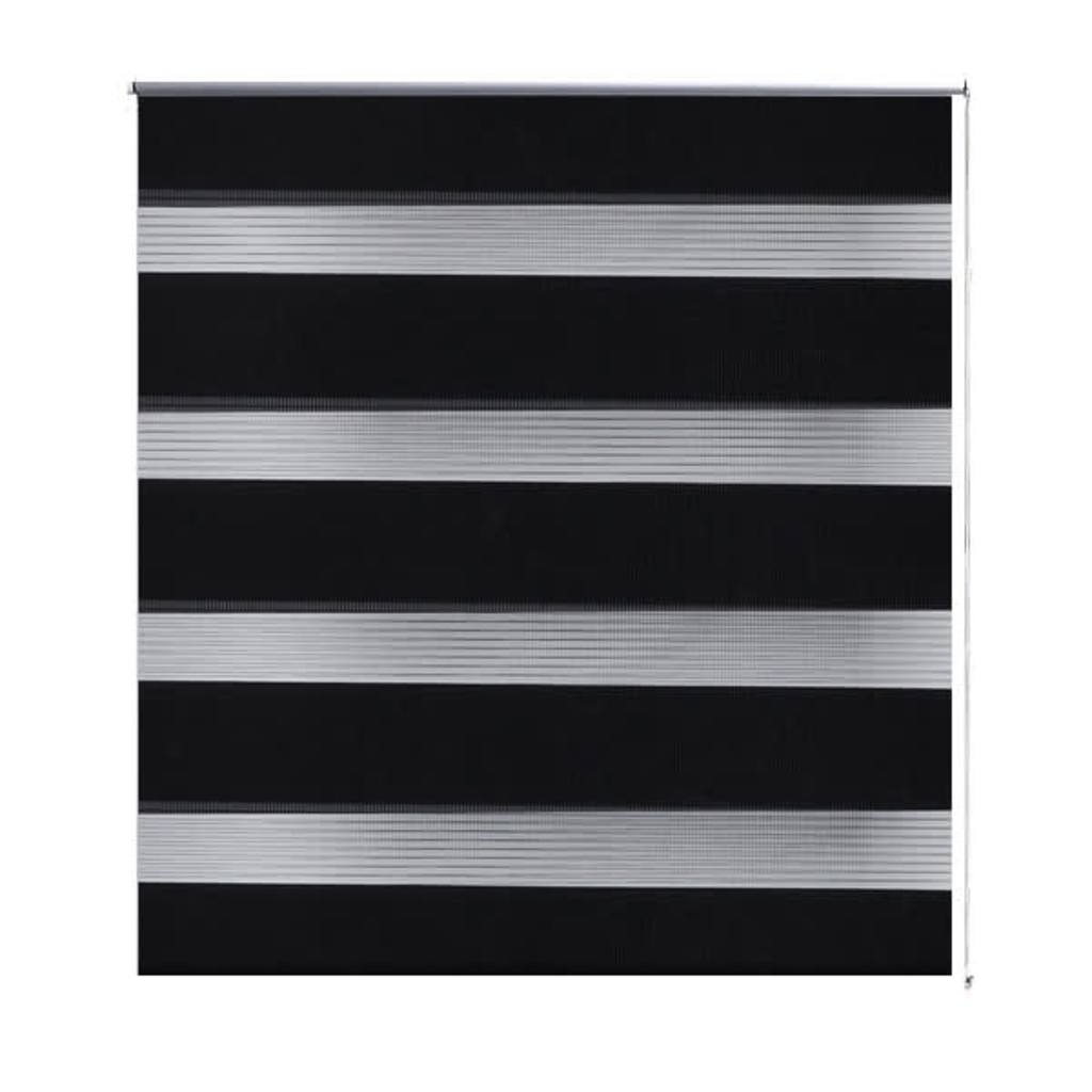Vidaxl zebra rolgordijn 70,9 x 120 cm stofbreedte 66,7 cm zwart