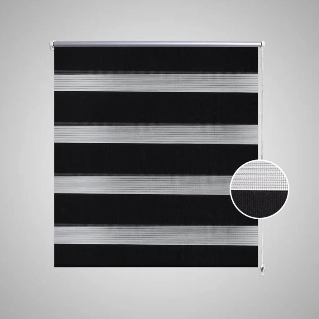Vidaxl zebra rolgordijn 70,9 x 120 cm stofbreedte 66,7 cm zwart