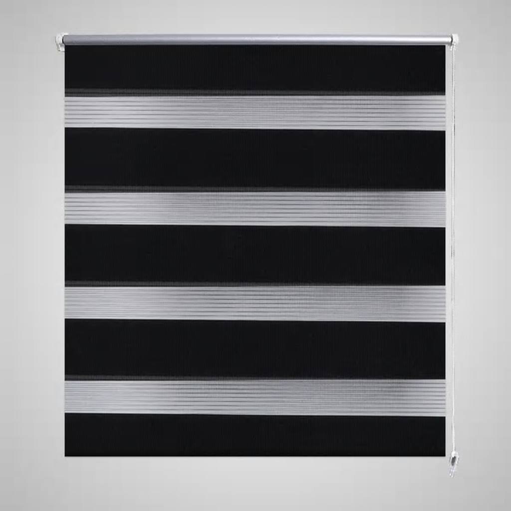 Vidaxl zebra rolgordijn 70,9 x 120 cm stofbreedte 66,7 cm zwart