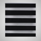 Vidaxl zebra rolgordijn 70,9 x 120 cm stofbreedte 66,7 cm zwart