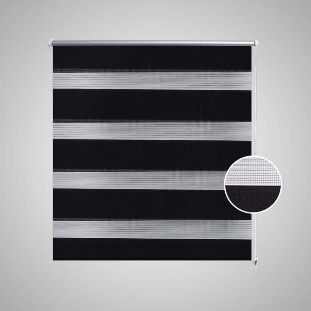 Vidaxl zebra rolgordijn 80,9 x 150 cm stofbreedte 76,7 cm zwart